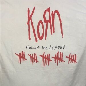 Korn Follow The Leader Small White and Red Shirt